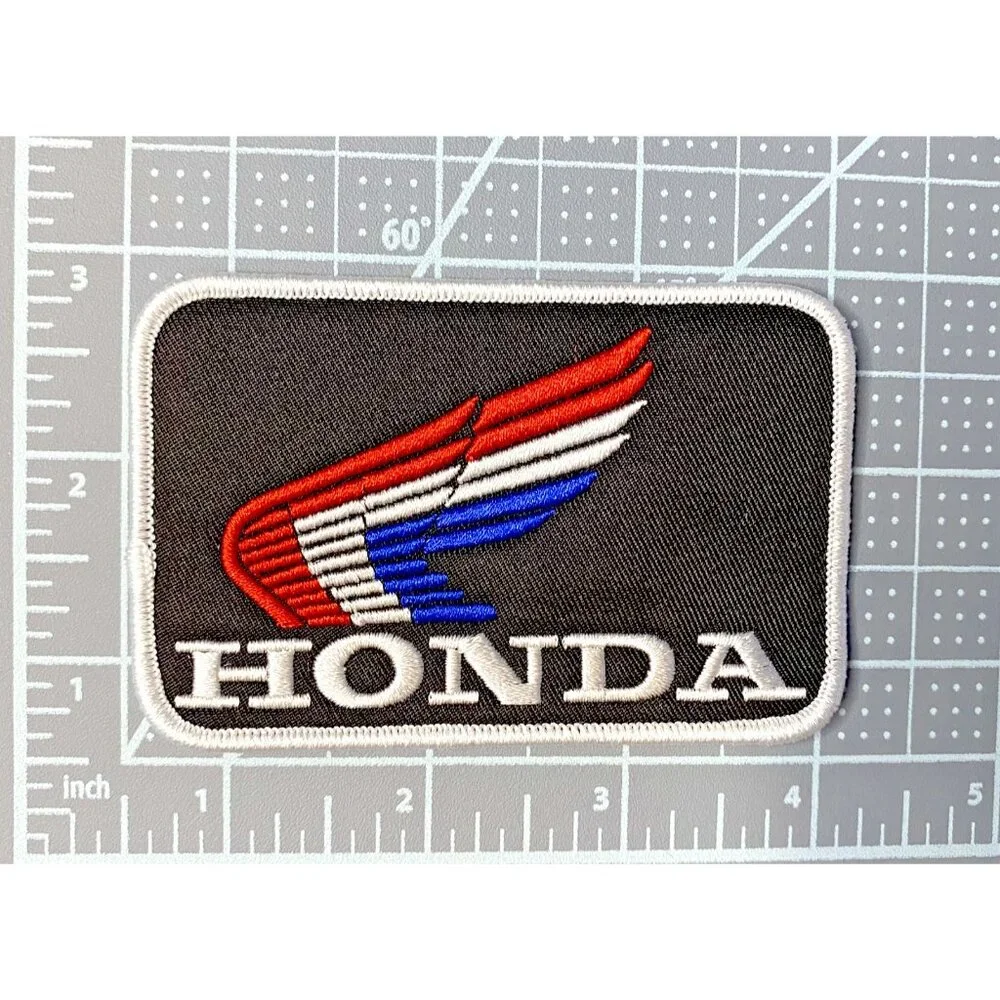 Honda Motorcycles Automotive Premium Rectangle 3in Embroidered Iron-on Patch - Picture 2 of 3